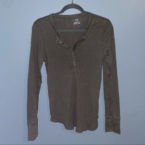 aerie army green henley